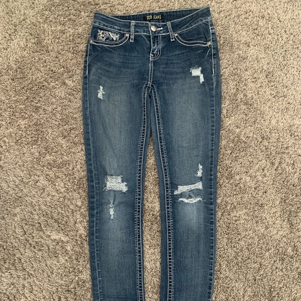 ZCO Straight Rhinestone Jeans